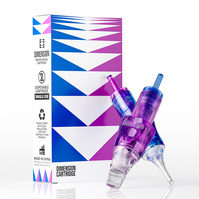 satın al 20pcs yuvarlak liner dövme iğne kartüsü 0.3mm 0.25mm Çift Renkli Uzun Taper Çevrimiçi üretim