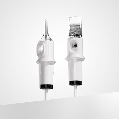 satın al Quelle White Tattoo Cartridge Needle 1RL 0.20mm 0.25mm 0.30mm 0.35mm OEM Tattoo Needle Cartridge Satılık Çevrimiçi üretim